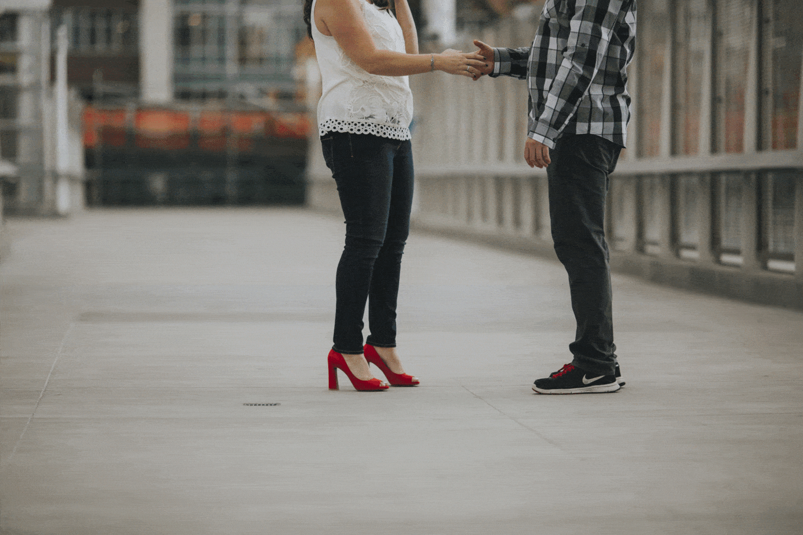 twirling gif, red shoes engagement
