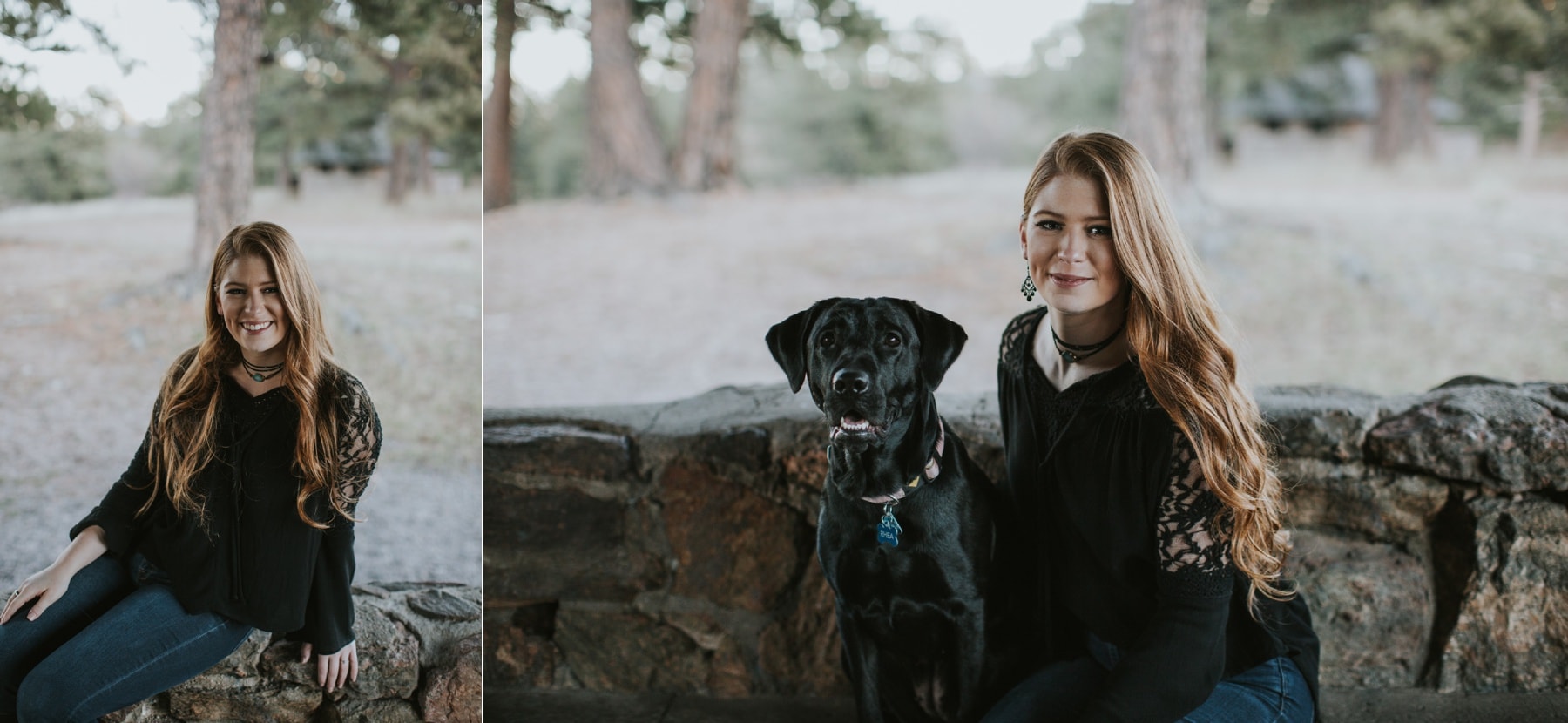 denver engagement photos, lookout mountain engagement, fall engagement photos, golden hour engagement, golden hour lookout mountain, engagement photos with dog, black lab, engagement ring on dogs nose