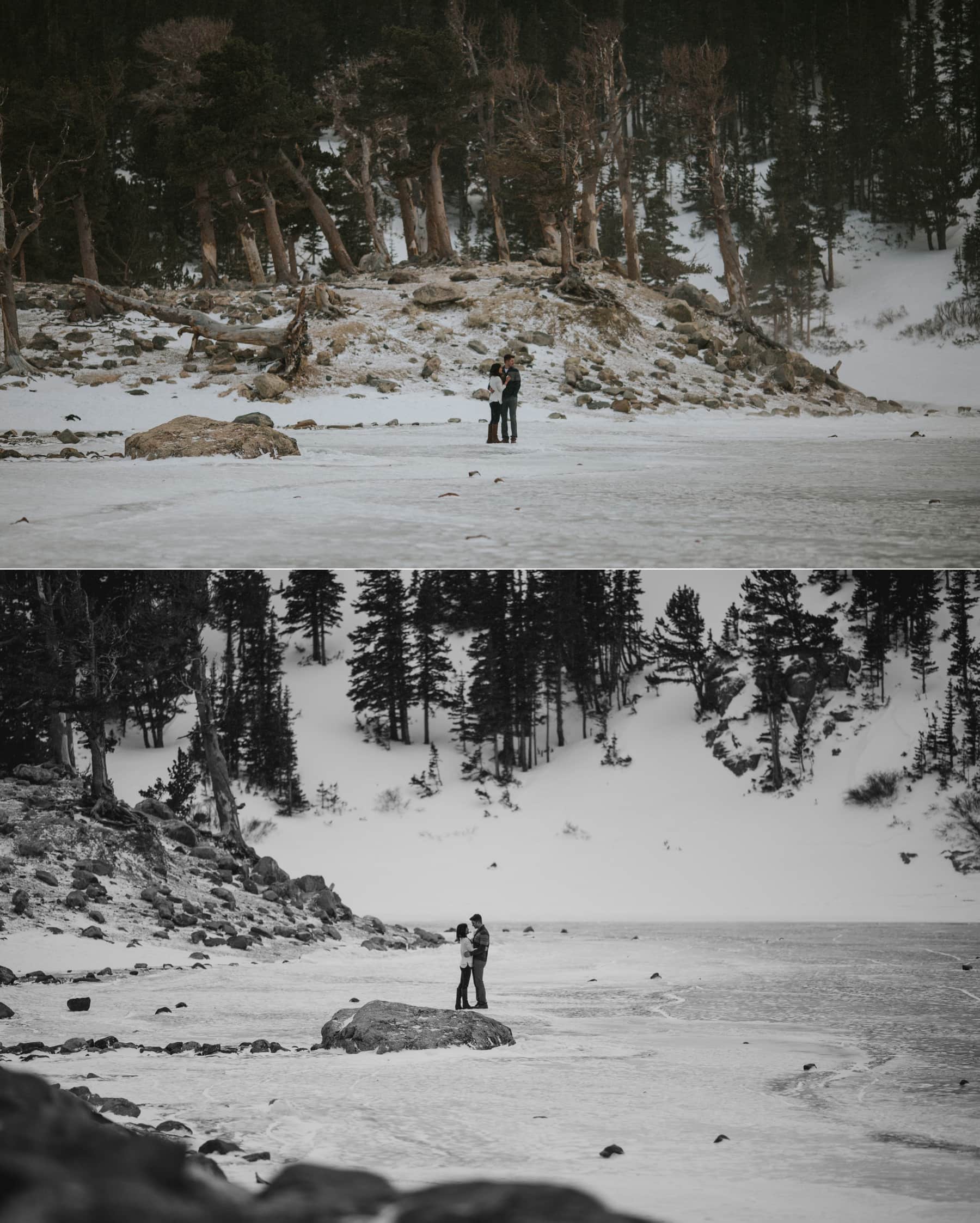st. mary's glacier, winter engagement session, mountain winter engagement session, colorado adventure engagement session, windy winter engagement session, winter engagement session